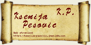 Ksenija Pešović vizit kartica